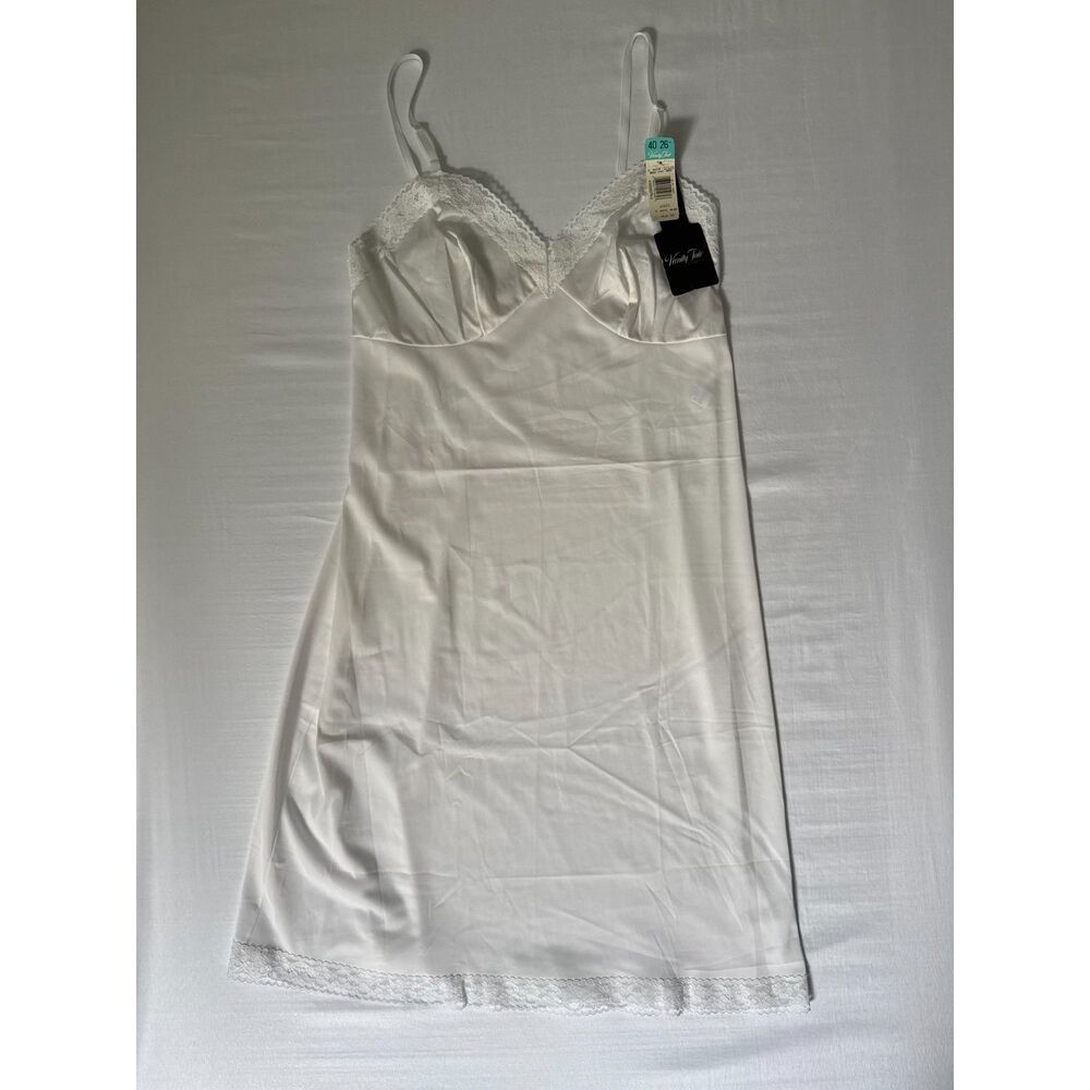 Vintage Vanity Fair White Lace Trim Slip Dress | NWT | Size 40/26"